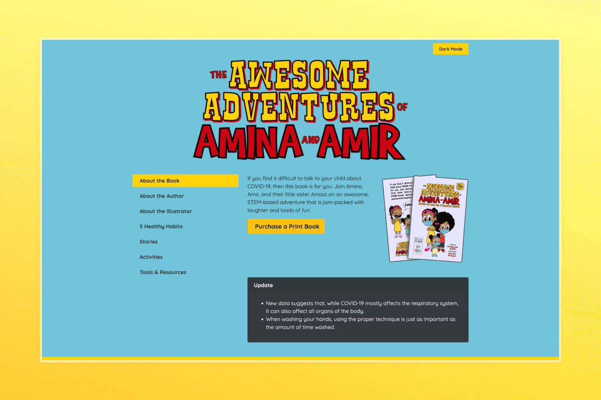 The Awesome Adventures of Amina and Amir website.